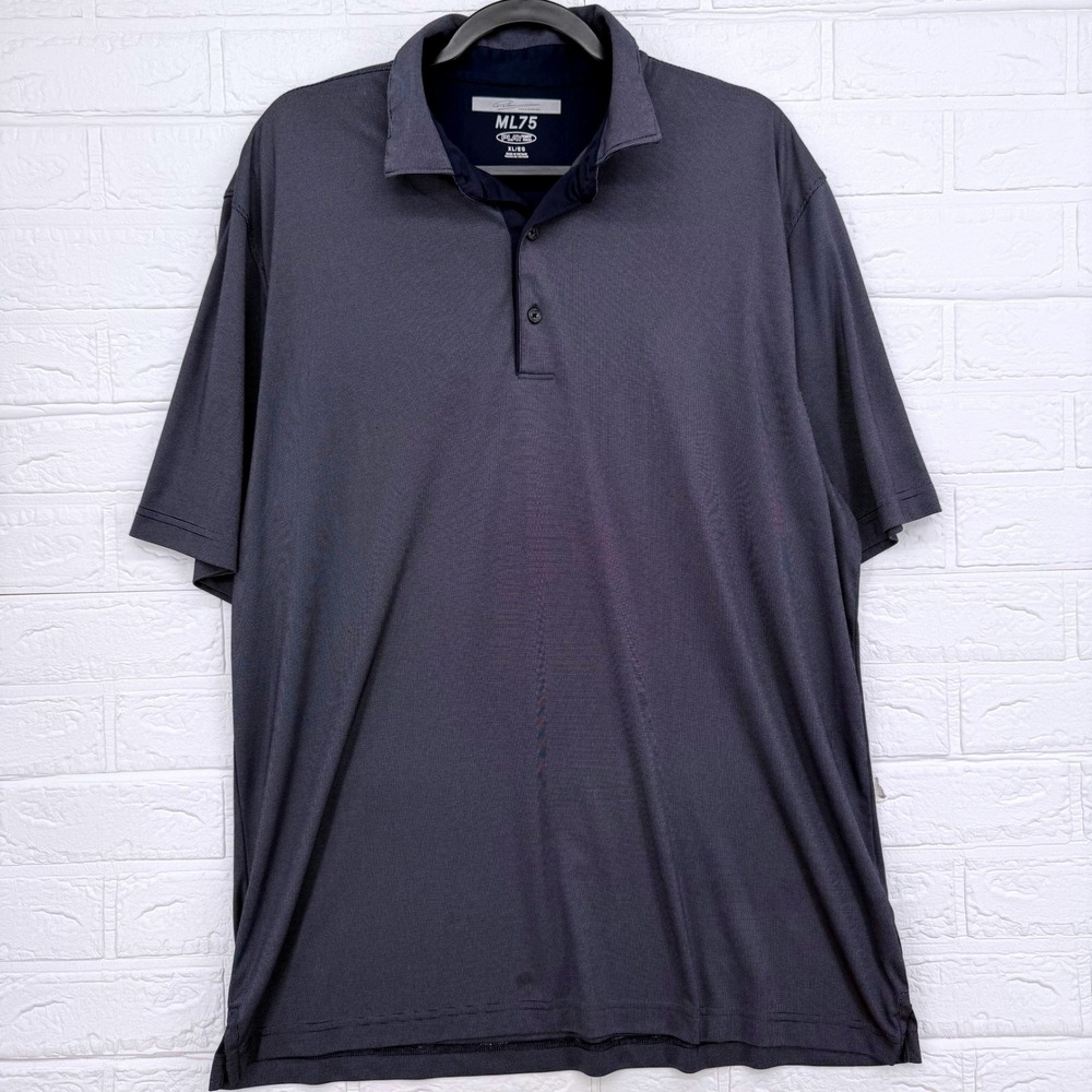 Greg Norman Polo Shirt Mens XL Navy Blue ML75 Play Dry Golf Short Sleeve